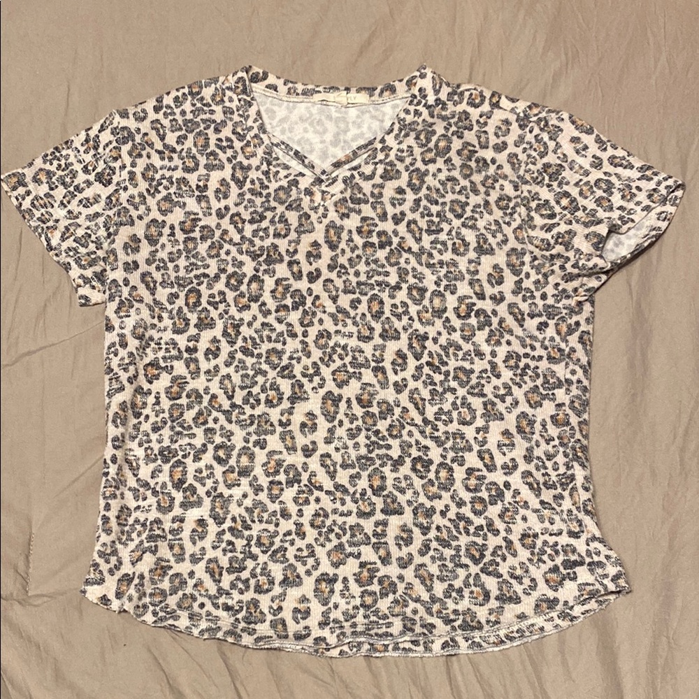Leopard Print V-Neck Women's Top